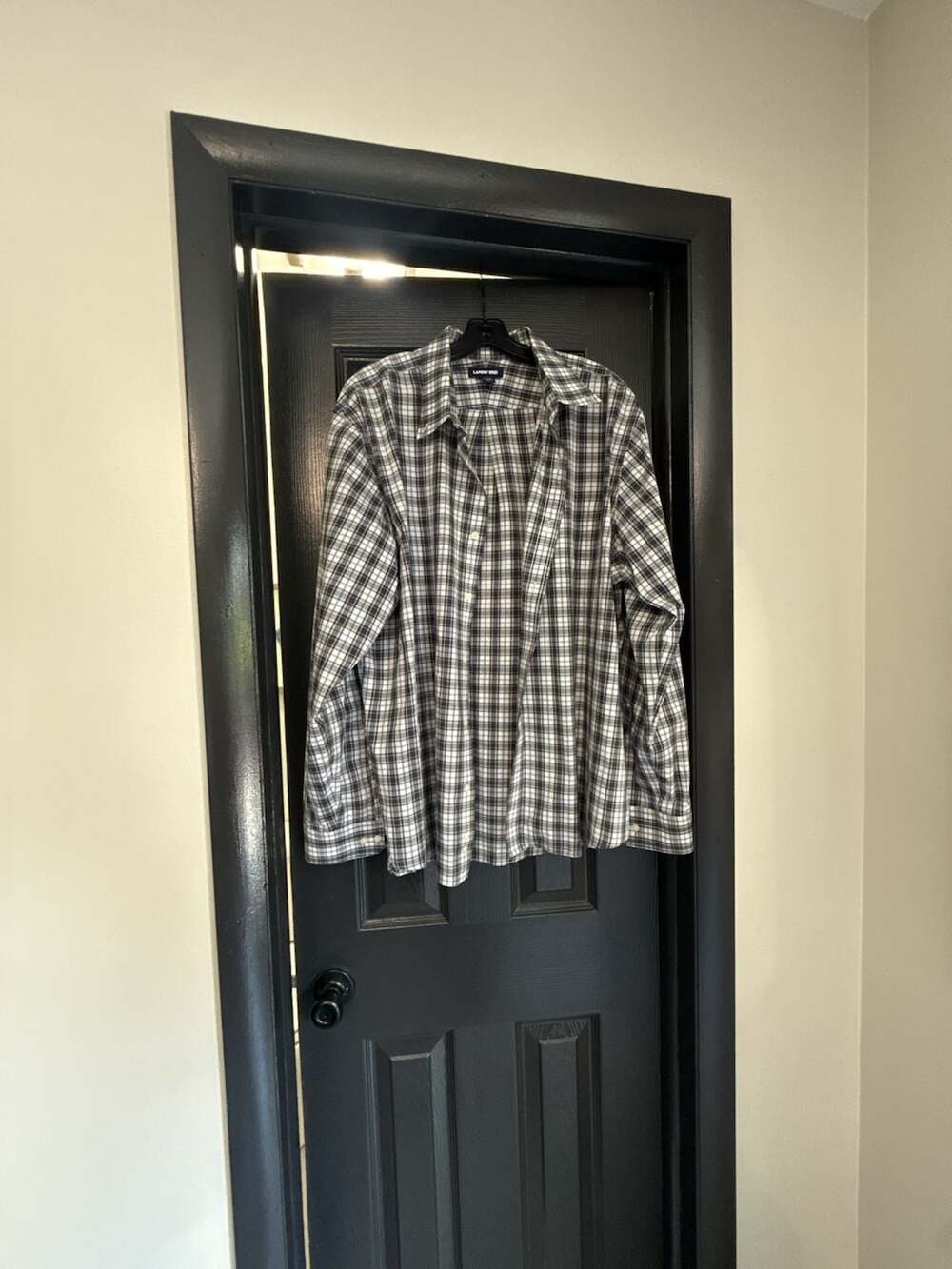 Lands' End Traditional Fit Plaid Button Down Shirt XL 17-17.5
